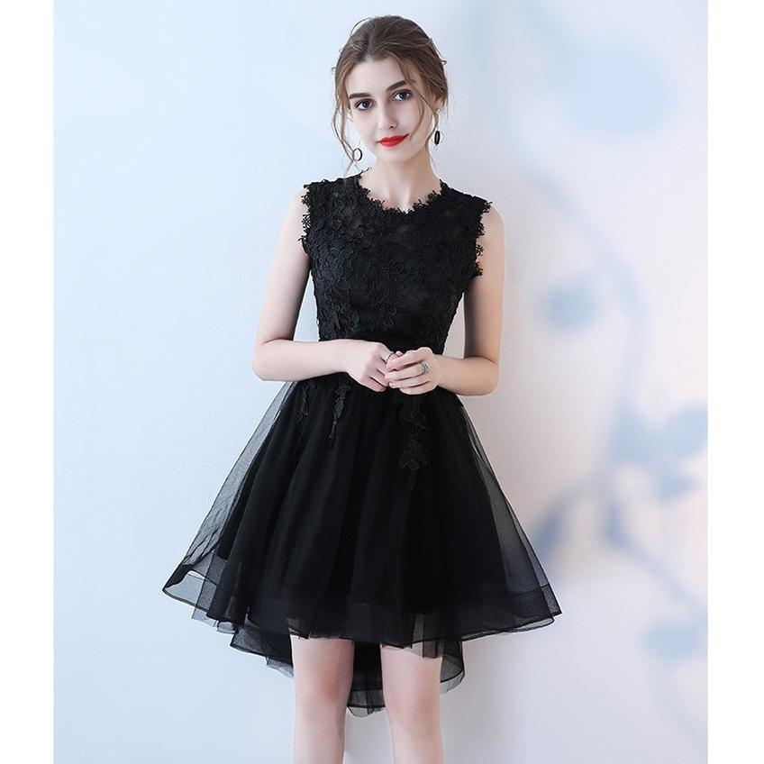 3colors XS〜3XL パーティードレス 演奏会 グレー ドレス 結婚式 20代 30代 ショート丈ドレス 膝丈ドレス 前短後長 ノースリーブ 二次会 謝恩会