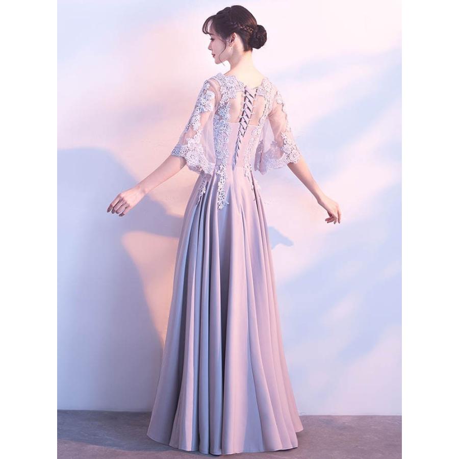 パーティードレス ショート 膝丈 ミディアム ミモレ丈 ロング丈 グレー