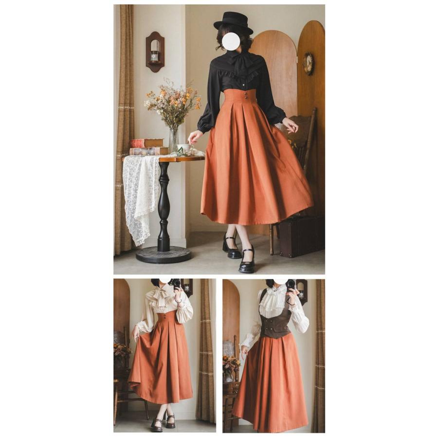 ロリータ スカート 無地 ジャンパースカート 洋服 ミモレ丈