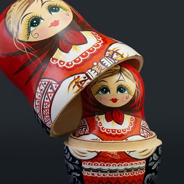 ロシアのマトリョシカ 7個　クリスマス ロシア 人形 マトリョーシカ クリスマス 7組 7個組セット 民芸 お土産