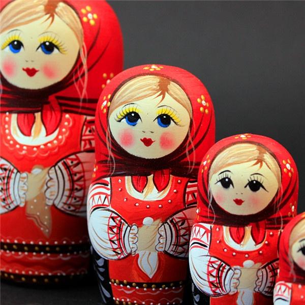 ロシア 人形 マトリョーシカ クリスマス 7組 7個組セット 民芸 お土産