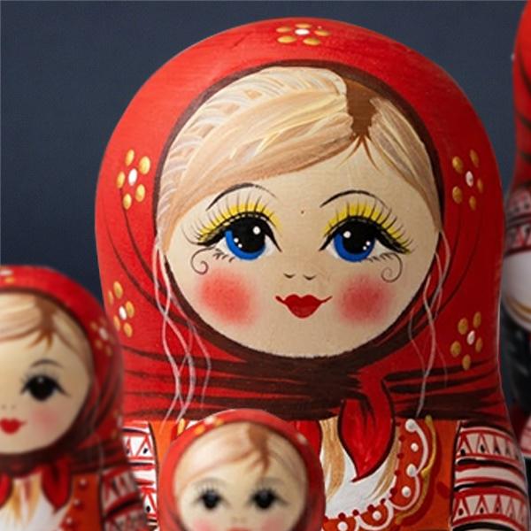 ロシア 人形 マトリョーシカ クリスマス 7組 7個組セット 民芸 お土産