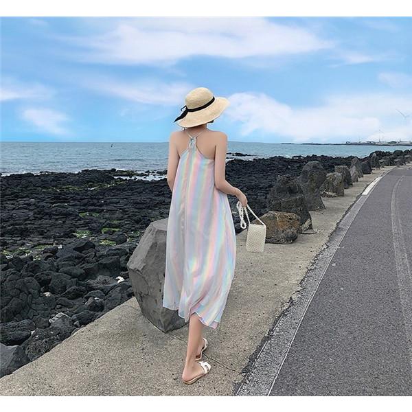 キャミワンピース 夏ワンピース 海 休み 旅行 セクシー おしゃれ 背中開き 虹色 Db076l6 グレースショップ 通販 Yahoo ショッピング