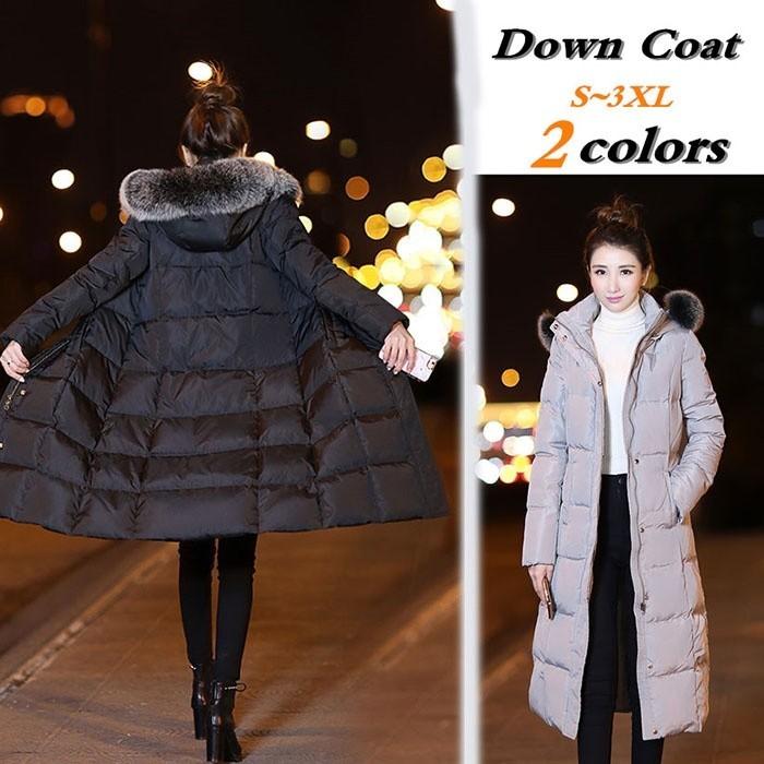 ダウンコート ダウンジャケット レディース 冬服 ベンチコート ロング ダウンコート ロングコート ファー付き 秋冬 カジュアル Aライン 厚手 アウター Dd295l2 グレースショップ 通販 Yahoo ショッピング