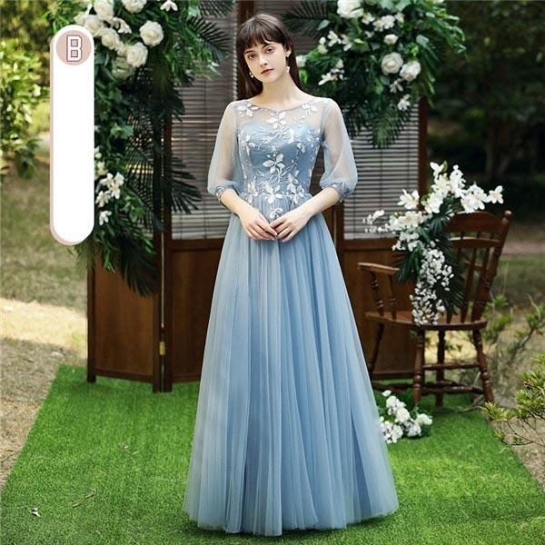 【送料無料】【5size・6type】ブライズメイド ドレス ロング ブルー 6タイプ お揃いドレス お呼ばれドレス パーティードレス 結婚式 ドレス ロングドレス 演奏会 ブライズメイド ドレス ロングドレス パーティードレス ブルー 締め