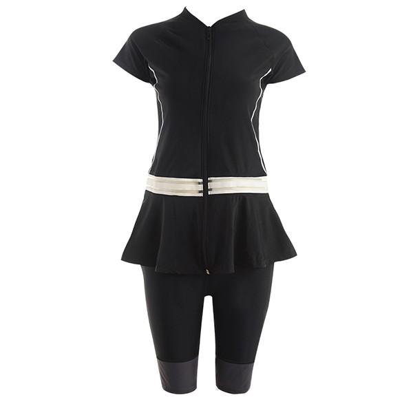 フィットネス水着 セパレート 体型カバー 大きいサイズ 2点セット ぽっちゃり レディース ミセス ママ水着 ショートパンツ 競泳 ジム 40代 50代 Df076x1 グレースショップ 通販 Yahoo ショッピング