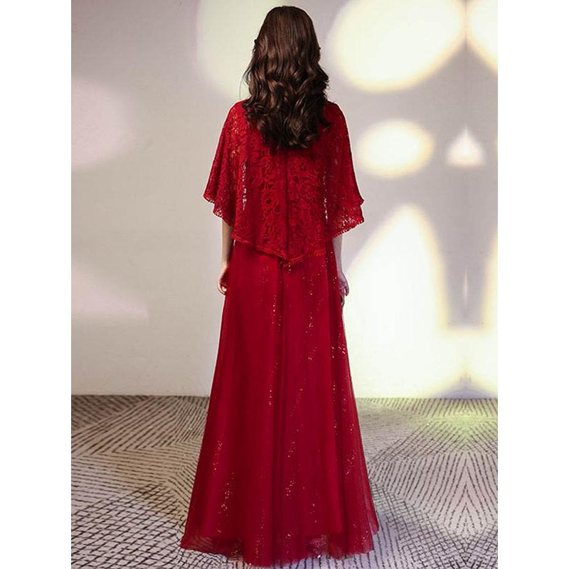 演奏会 パーティードレス ロング丈 袖あり 大きいサイズドレス 発表会