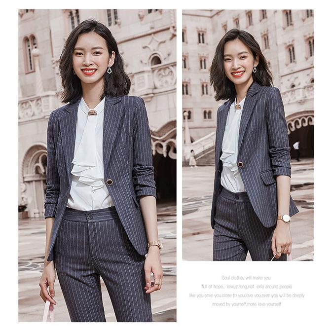 スーツ レディース パンツスーツ セットアップ 縦縞 フォーマルスーツ  