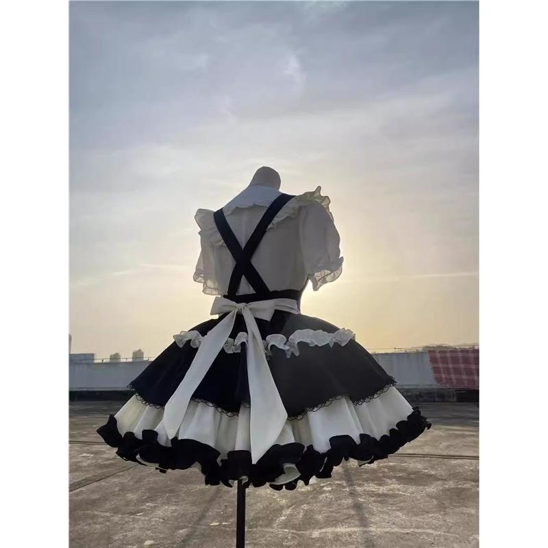 ロリータ サスペンダースカート ティアードスカート リボン Aライン Lolita ゆめかわ フリル_11