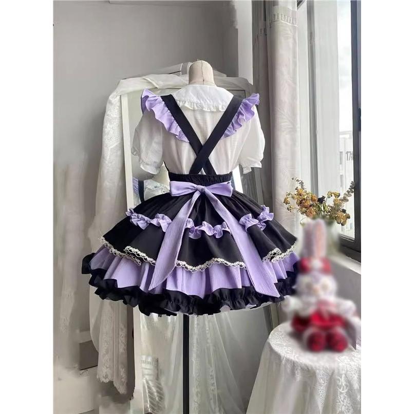 ロリータ サスペンダースカート ティアードスカート リボン Aライン Lolita ゆめかわ フリル_13