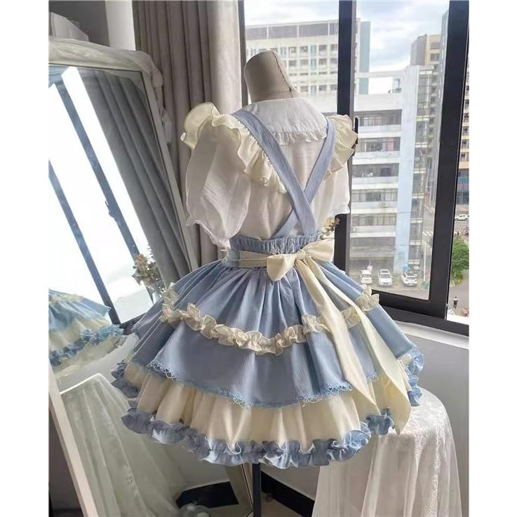 ロリータ サスペンダースカート ティアードスカート リボン Aライン Lolita ゆめかわ フリル_8