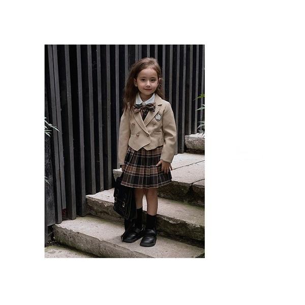 入学式 卒業式 制服 女の子 セット スーツ 長袖 チェック柄 イギリス風