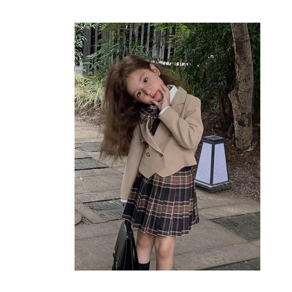入学式 卒業式 制服 女の子 セット スーツ 長袖 チェック柄 イギリス風
