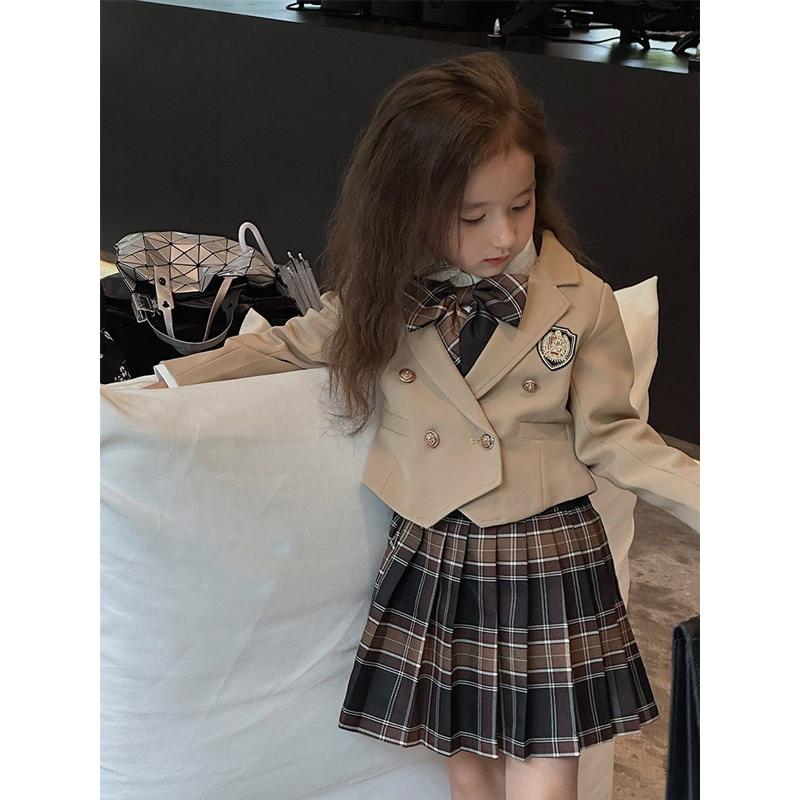 入学式 卒業式 制服 女の子 セット スーツ 長袖 チェック柄 イギリス風