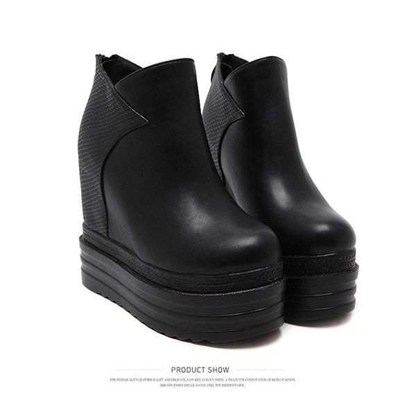 インヒールブーツ ヒール11cm/12cm/14cm 厚底ブーツ ショートブーツ