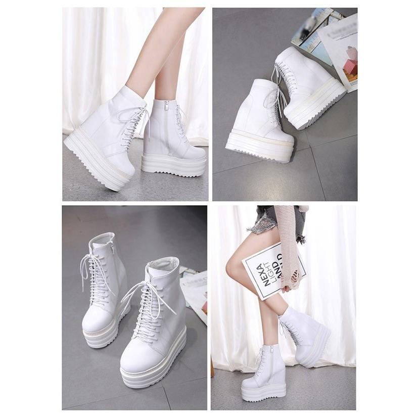 ヒール13cm インヒール6cm 厚底ブーツ レースアップ サイド