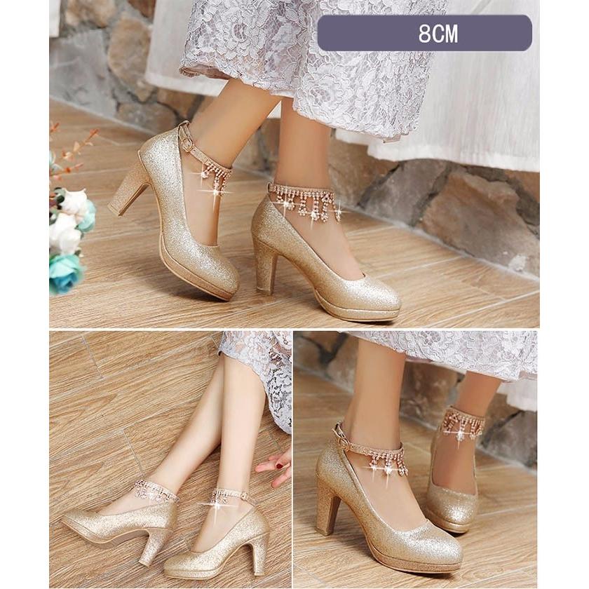 美脚パンプス ブライダルシューズ ウェディング靴 ハイヒール ローヒール ウェディングドレスに欠かせない結婚式 発表会 2次会 シルバー ゴールド レッド Di151n1 グレースショップ 通販 Yahoo ショッピング
