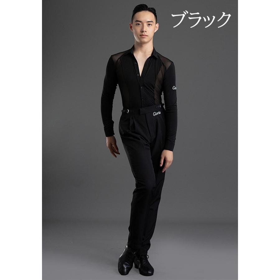 トップス メンズ ダンス衣装 シャツ ダンスウェア 長袖 ラテン 社交