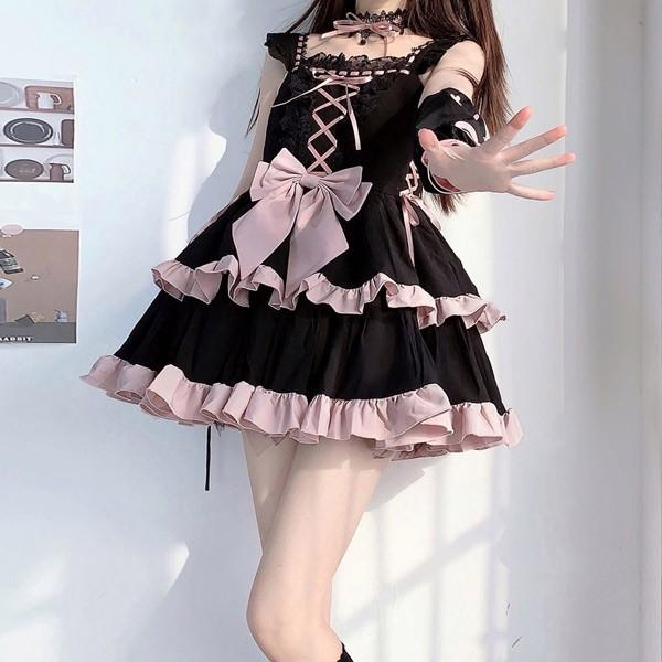 ワンピース ステージ衣装 アイドル服 コスプレ ロリータ ゴスロリ パーティー 発表会 可愛い リボン フリル ワ ワンピース ステージ衣装 アイドル服 コスプレ ロリータ ゴスロリ