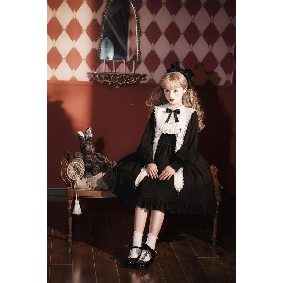クラロリ ゴシックロリィタ ゴスロリ ロリータ 上下セット メイド服
