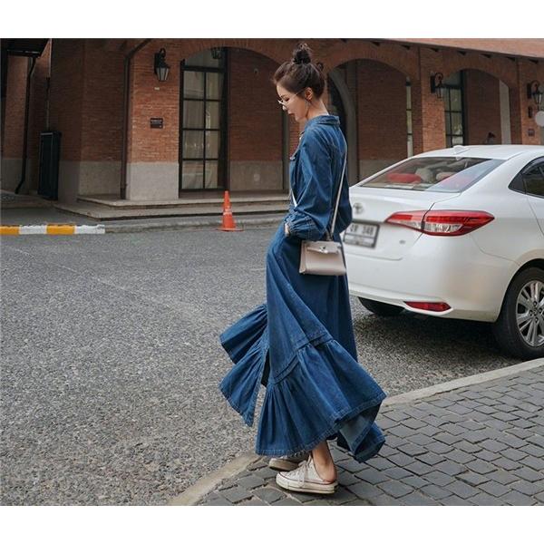 デニム シャツ ワンピース レディース 2way 羽織り 長袖 ベルト付