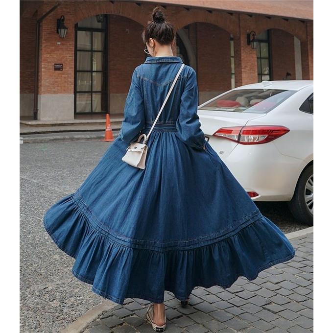 デニム シャツ ワンピース レディース 2way 羽織り 長袖 ベルト