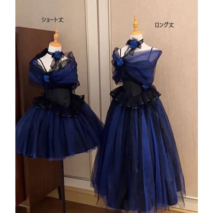 ワンピース コスプレfree size ロリータ 可愛い　ブルー ロリータ ワンピース ブルー レディース 可愛い プリンセスドレス
