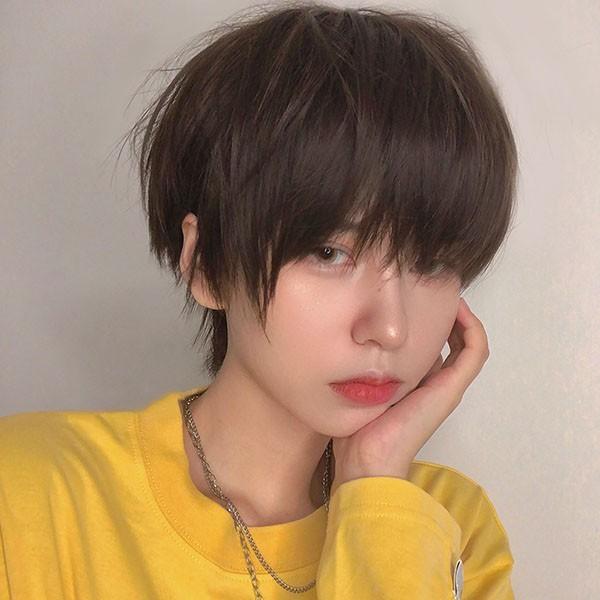 ウィッグ フルウィッグ ショートウィッグ ショートヘア 短髪 スーパーsale セール期間限定 かつら 演劇 かっこいい 前髪あり おしゃれ 男装 コスプレ 自然 茶髪