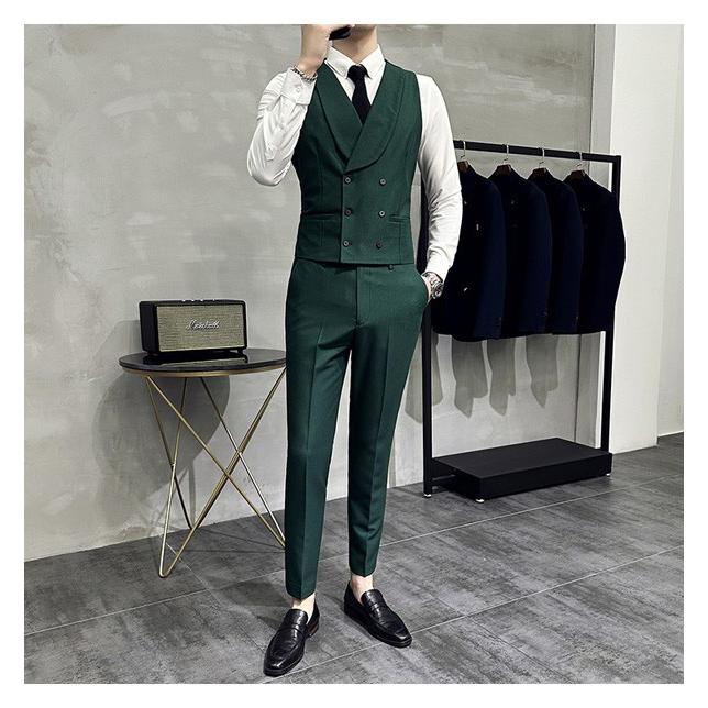 メンズスーツ ビジネススーツ 3点セット スリーピース ベスト パンツ