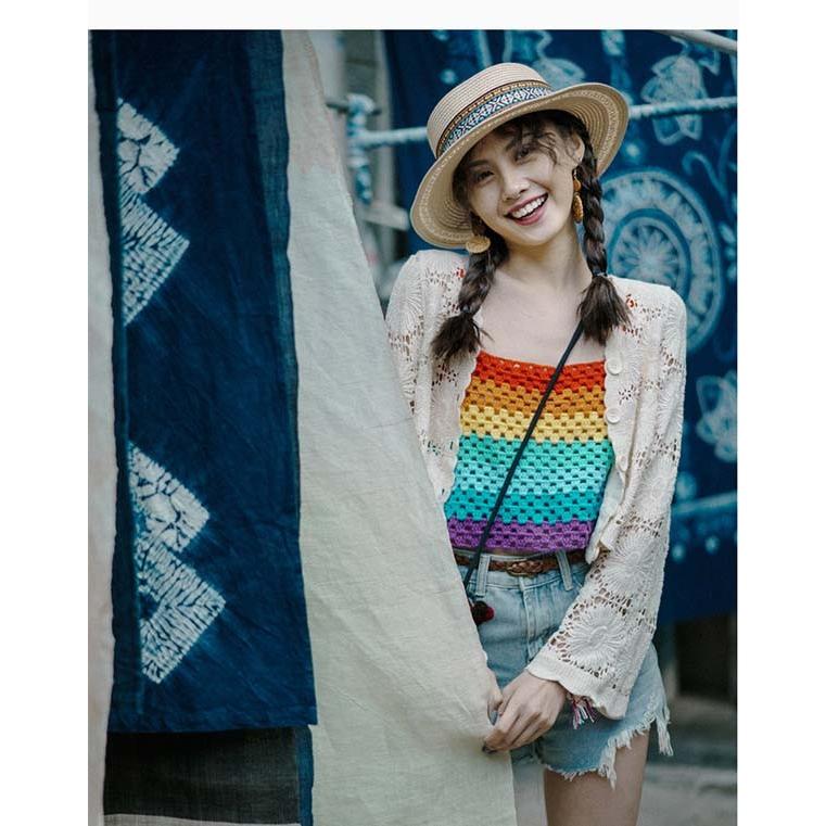 クロシェ編み 夏 トップス サマー ニットカーディガン 透かし クロシェ編み 夏 トップス サマー ニットカーディガン 透かし