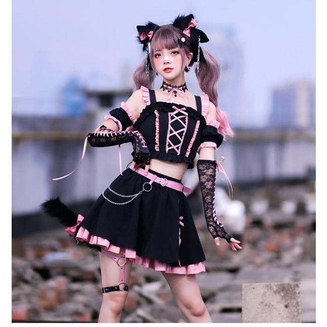 ワンピース コスプレ ロリータ ゴスロリ パーティー 発表会 可愛い リボン フリル おすすめ 可愛い 仮装_2