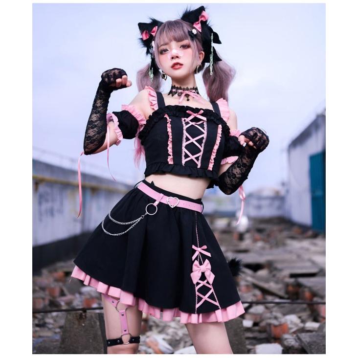 ワンピース コスプレ ロリータ ゴスロリ パーティー 発表会 可愛い リボン フリル おすすめ 可愛い 仮装_3