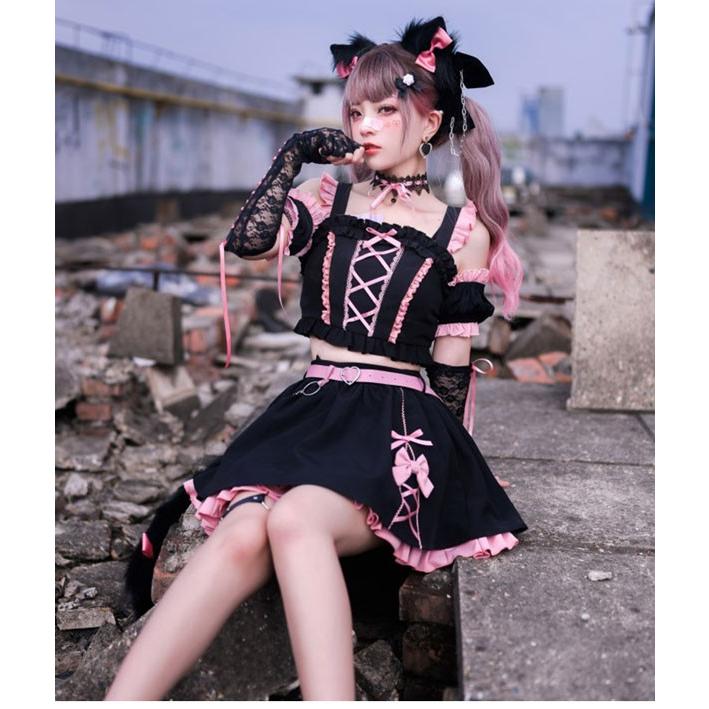 ワンピース コスプレ ロリータ ゴスロリ パーティー 発表会 可愛い リボン フリル おすすめ 可愛い 仮装_8