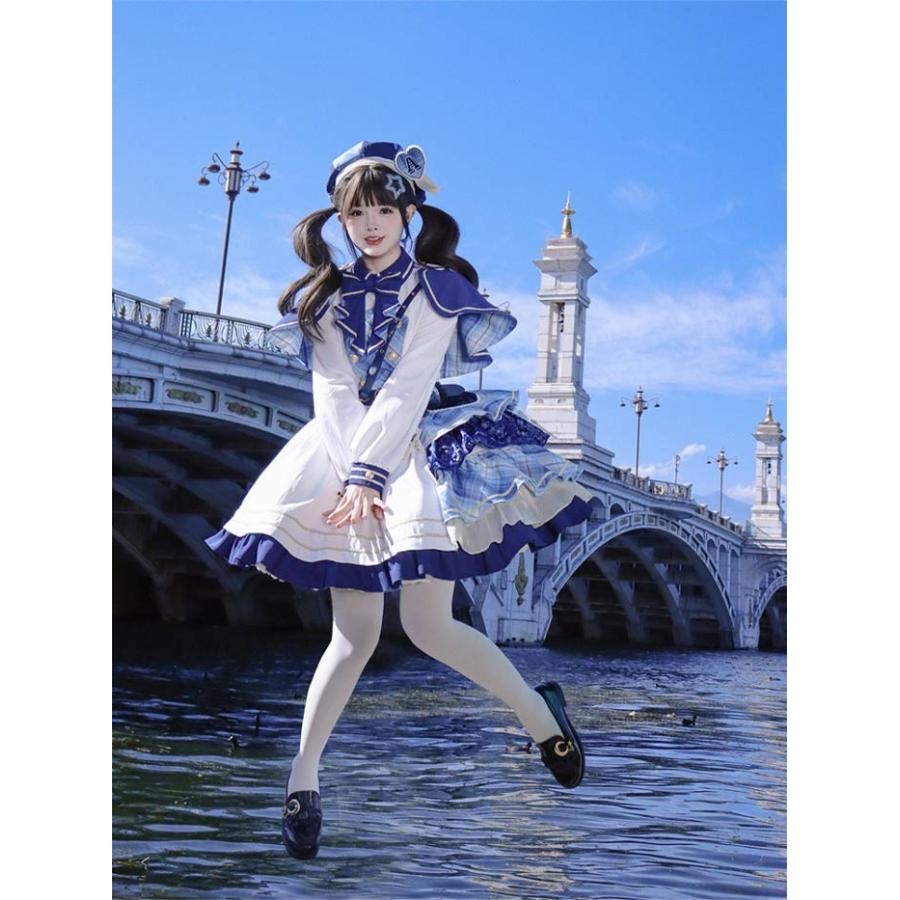 ロリータ ワンピース ティアードスカート チェック柄 セットアップ