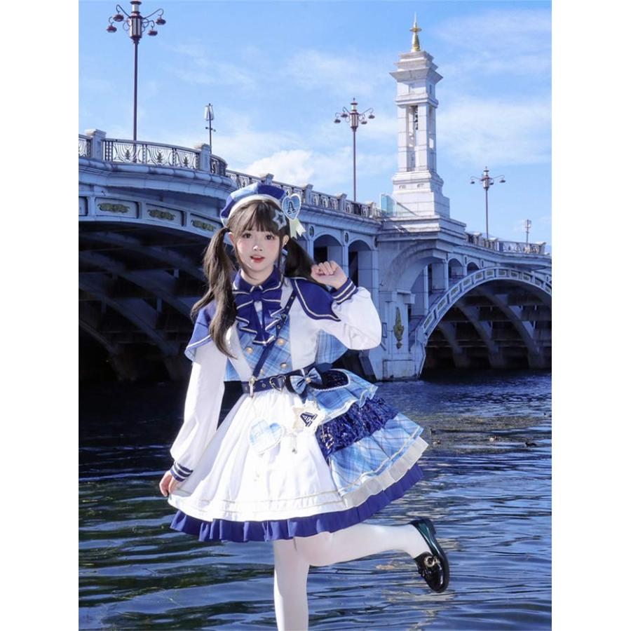 ロリータ ワンピース ティアードスカート チェック柄 セットアップ 