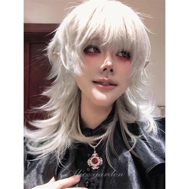 ウィッグ シルバー メンズ レディース かつら ショート ウルフ ウィッグ シルバー メンズ レディース かつら ショート ウルフ