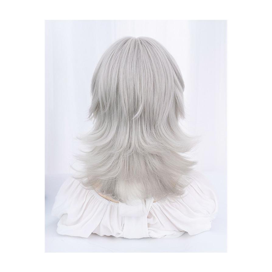 ウィッグ シルバー メンズ レディース かつら ショート ウルフ