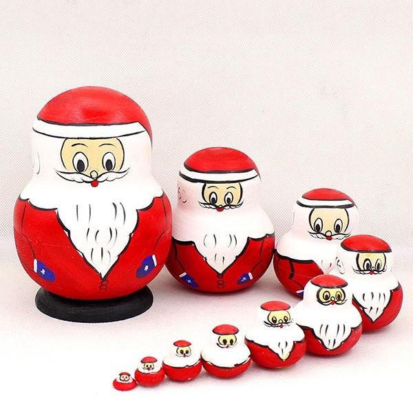 マトリョーシカ ロシア民芸品 土産物 マトリオーシカ サンタ 手作り