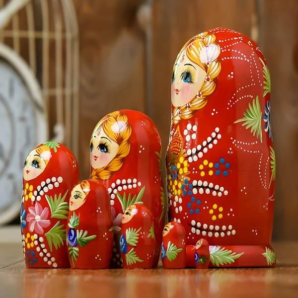 マトリョーシカ ロシア 人形 民芸品 土産物 手作り人形 手描き 7個組