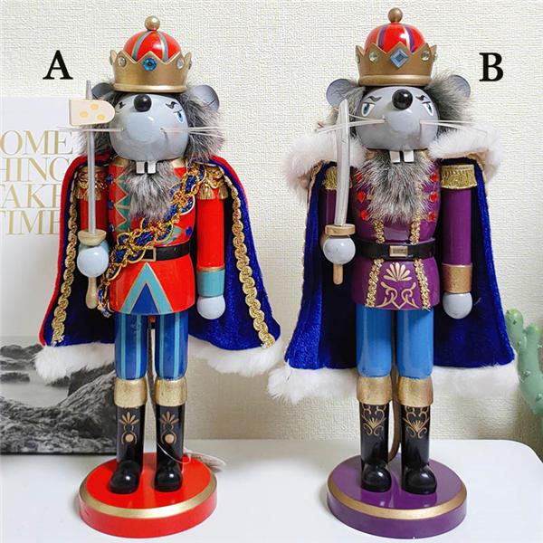 くるみ割り人形 置物 木製 国王人形 ネズミの王様 祝日 手作り
