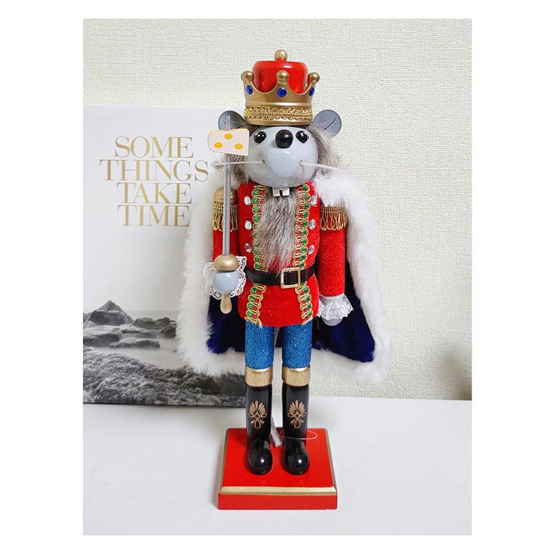 くるみ割り人形 置物 木製 国王人形 ネズミの王様 祝日 手作り