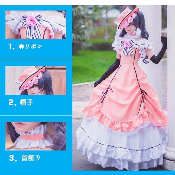 黒執事 駒鳥シエル コスプレ衣装 シエル コスプレ 衣装 ピンク 黒執事 駒鳥シエル コスプレ衣装 シエル コスプレ 衣装 ピンク