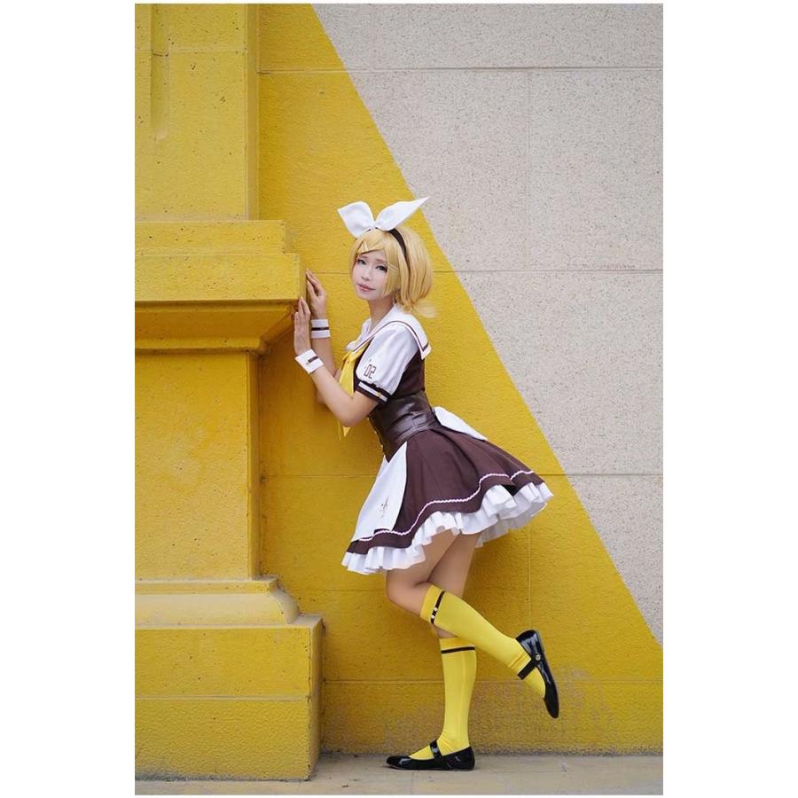 鏡音リン Vocaloid 喫茶店 メイドコーヒー コスプレ衣装 かがみね りん コスチューム ボーカロイド イベント メイド服 変装 仮装 ウィッグ追加可 La170n1 グレースショップ 通販 Yahoo ショッピング