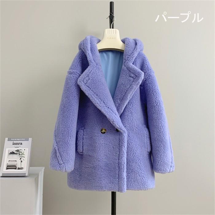 美品　Andersson Bell テディベアコート　ブルー　大きいサイズ　M 11色 テディベアコート コート フード付き レディース アウター