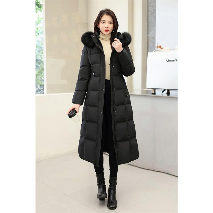 ロングダウンコート ダウンコートロングレディース ファー付きダウンコート フード付き 冬コート 大きいサイズ ジャケット アウター 新作 全6色 6サイズ ロングダウンコート レディース 95％ダウン ダウンコート ロング丈