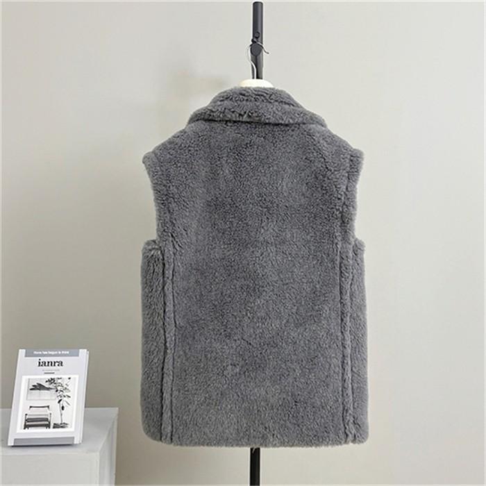 テディー ウール ショート ジレ レディース 大人 テディベアジレ