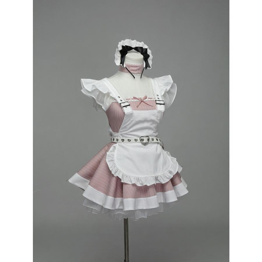 量産型 メイド服 ワンピース ストライプ柄 地雷系 ロリータ