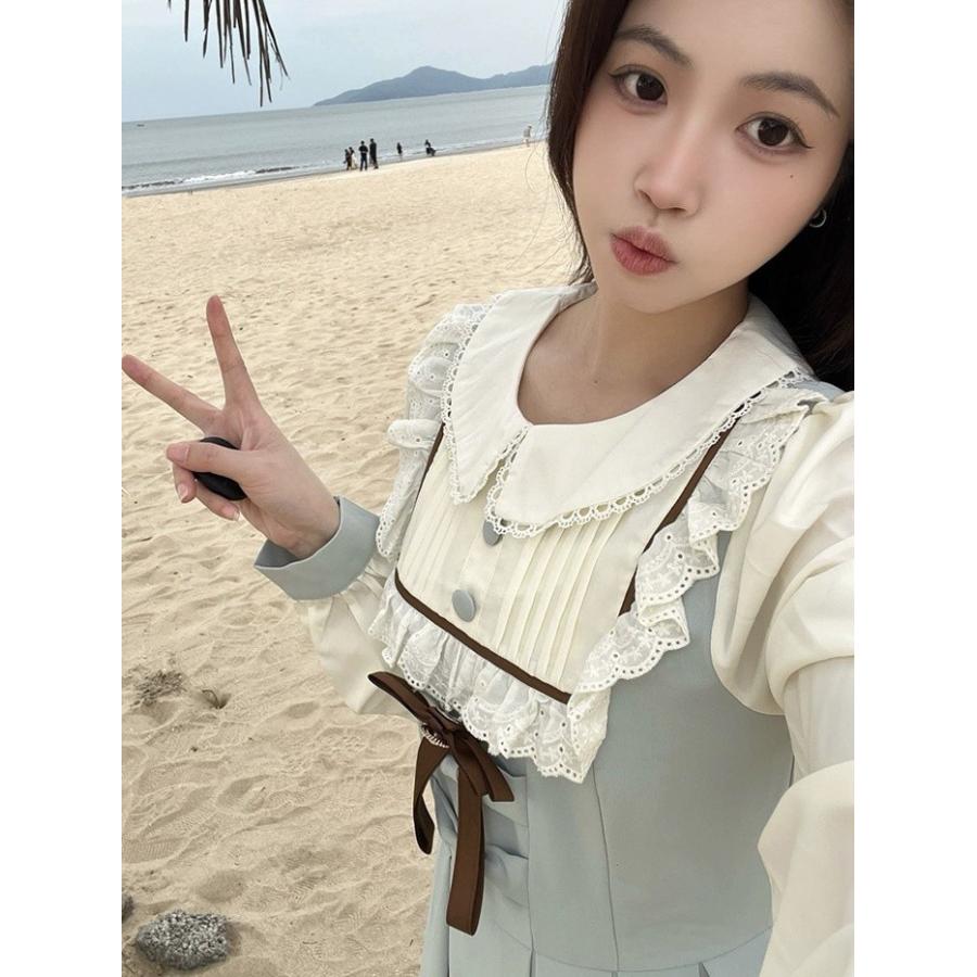 甘くて可愛いロリータワンピース フランス風ドールカラー 長袖 ロングワンピース フェミニン 学院風 春夏 レディース S/M/L/2L nd040x0x0m4_5