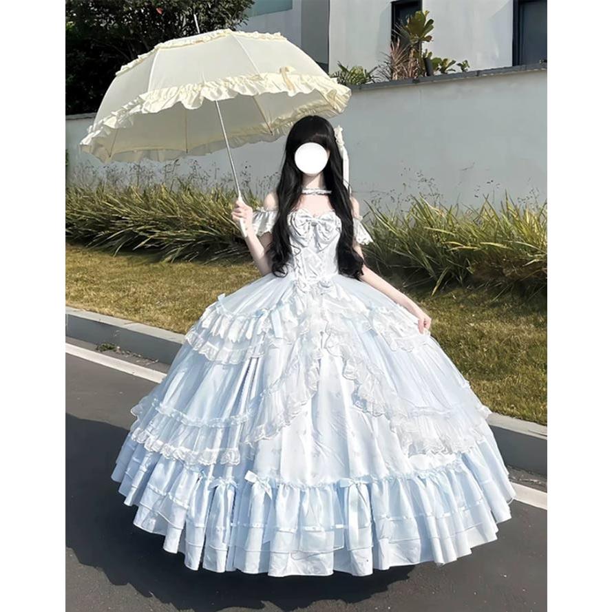 ロリータワンピース レディース 甘ロリ ゴスロリ ドレス S〜LL フリル