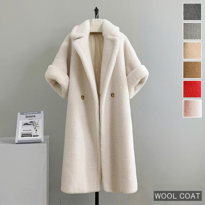 極美品★THE RERACS★テディベア★ウール100%★もこもこボアコート★ 極美品☆THE RERACS☆テディベア☆ウール100%☆もこもこボアコート